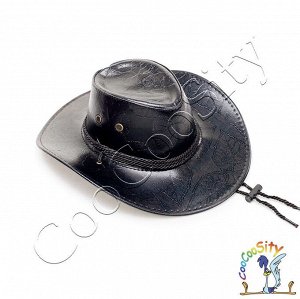 шляпа Ковбой черная, 33х38х14 см искусственная кожа