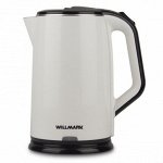 Чайник эл. WILLMARK WEK-2012PS (2.0л, двойные стенки, эффект термоса, пов. на 360 град., 2000Вт)