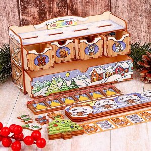 Игровой набор «Сортер - комодик. Новый год», 32 фишки
