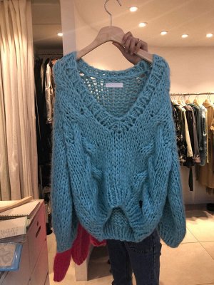 Женский пуловер, цвет синий