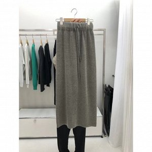 Женская длинная юбка на резинке, цвет серый
