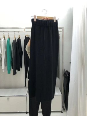 Женская длинная юбка на резинке, цвет черный