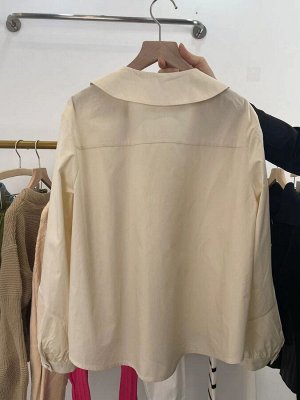 Женская рубашка с длинными рукавами, цвет бежевый