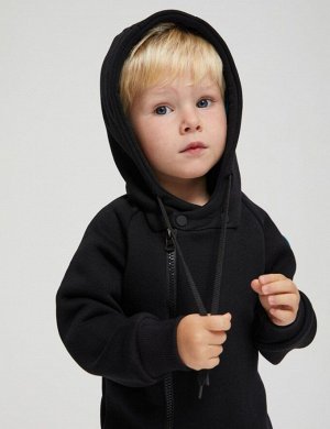 Комбинезон детский начес с капюшоном цвет Черный(синий)