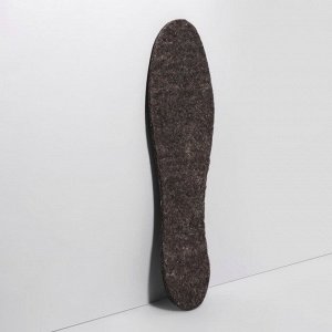 Стельки для обуви «Мягкий след», утеплённые, универсальные, 36-46 р-р, пара, цвет коричневый