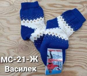 Носки женские махровые зимние цвет Василек