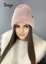 Вязаная шапка «Kanzas» (пудра)
