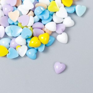 Декор для творчества пластик "Разноцветные сердечки" набор 100 шт 0,6х0,6 см