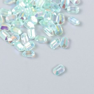 Декор для творчества пластик "Вытянутый кристаллик" набор 60 шт бирюза 0,8х0,6 см