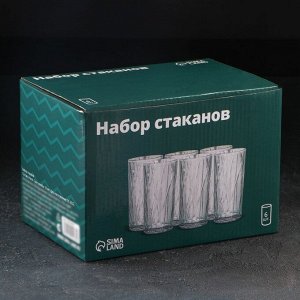 Набор стаканов стеклянных «Фрост», 350 мл, 7,5*14,5 см, 6 шт