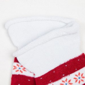 Носки женские махровые «Снежинки», цвет бордо, размер 23-25