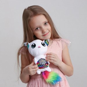 Milo toys Мягкая игрушка с пайетками «Лемурчик Феня», 10 см х 20 см х 16 см