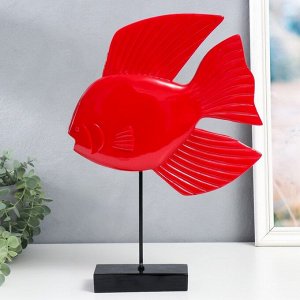 Фигурка полистоун «Рыба на подставке», красный, 6.8x29x38.5 см