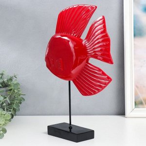 Фигурка полистоун «Рыба на подставке», красный, 6.8x29x38.5 см