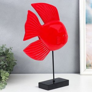 Фигурка полистоун «Рыба на подставке», красный, 6.8x29x38.5 см