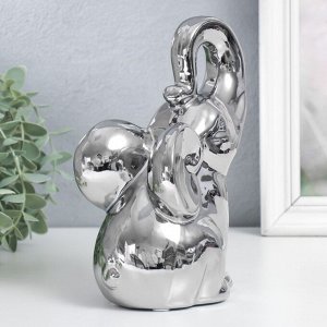 Сувенир керамика "Слон" серебро 20х12х9 см