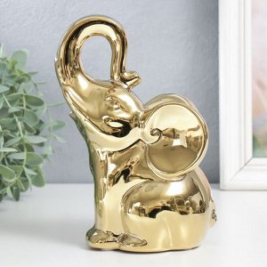 Сувенир керамика "Слон" золото 20х12х9 см