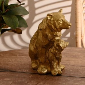 Сувенир "Медведица с медвежонком" алюминий 28 см