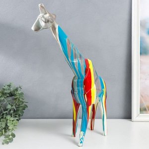 Сувенир полистоун "Любопытный жираф" подтёки краски 12х40х49 см