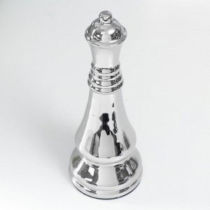 Сувенир керамика "Шахматная фигура. Ферзь" серебро 25х9,5х9,5 см