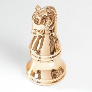 Сувенир керамика "Шахматная фигура. Конь" золото 20,5х10х10 см