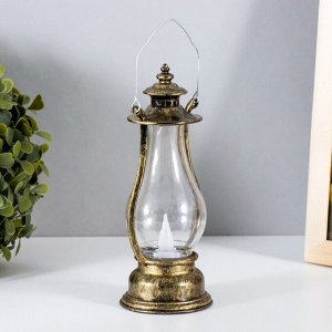 Светодиодная свеча в подсвечнике RISALUX «Фонарь этно», LED-ночник, от батареек, 6x6.5x16 см