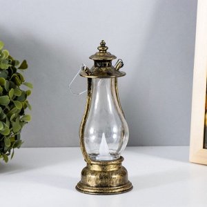 Светодиодная свеча в подсвечнике RISALUX «Фонарь этно», LED-ночник, от батареек, 6x6.5x16 см
