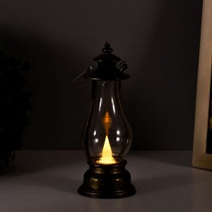Светодиодная свеча в подсвечнике RISALUX «Фонарь этно», LED-ночник, от батареек, 6x6.5x16 см