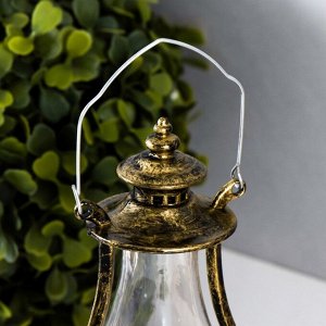 Светодиодная свеча в подсвечнике RISALUX «Фонарь этно», LED-ночник, от батареек, 6x6.5x16 см
