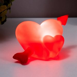 Ночник Два сердца LED красный 5х10,5х5 см RISALUX