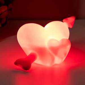 Ночник Два сердца LED красный 5Х10,5Х5 см