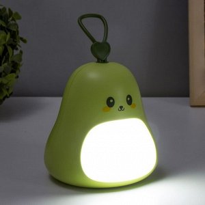 Фигурка светящаяся RISALUX «Авокадик», LED-ночник, USB, AKB, зелёный, 9x9x14 см