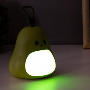 Фигурка светящаяся RISALUX «Авокадик», LED-ночник, USB, AKB, зелёный, 9x9x14 см