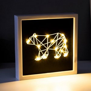 Ночник "Медведь" LED USB от батареек 3хАА белый 24,5х24,5х3,5 см