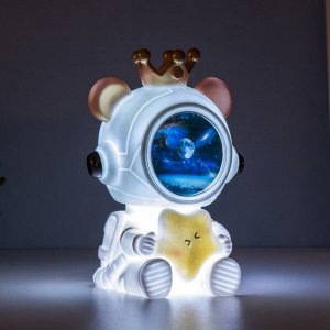 Ночник-увлажнитель Мишка со звездой LED USB белый 12х12х16,5 см RISALUX