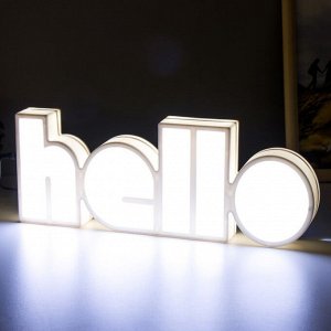 Фигурка светящаяся RISALUX «Хеллоу», LED-ночник, USB, от батареек 3xАА, белый, 36x13x4 см