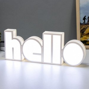 Фигурка светящаяся RISALUX «Хеллоу», LED-ночник, USB, от батареек 3xАА, белый, 36x13x4 см