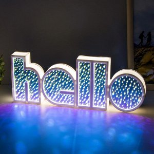 Фигурка светящаяся RISALUX «Хеллоу», LED-ночник, USB, от батареек 3xАА, белый, 36x13x4 см