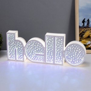 Фигурка светящаяся RISALUX «Хеллоу», LED-ночник, USB, от батареек 3xАА, белый, 36x13x4 см