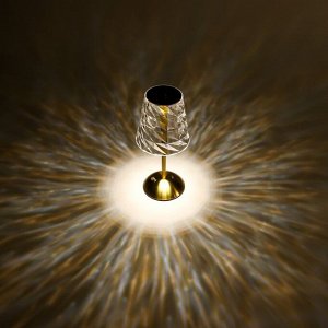 Настольная лампа "Берта" LED USB АКБ золото 13х13х29 см