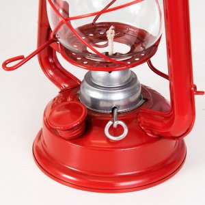 Керосиновая лампа декоративная красный 11.5*15*25 см RISALUX