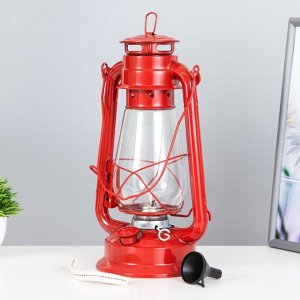 Керосиновая лампа декоративная красный 14х18х30 см RISALUX