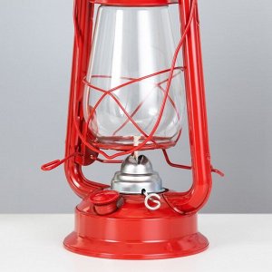 Керосиновая лампа декоративная красный 14х18х30 см RISALUX