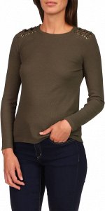 MICHAEL Michael Kors Waffle Shoulder Lace-Up Top