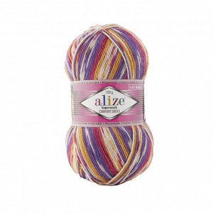 Alize Superwash Comfort Socks №7655 розовый/фиолетовый
