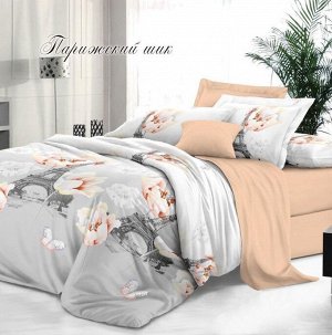 Комплект постельного белья 2-спальный, сатин "Престиж", с Европростыней (Парижский шик)