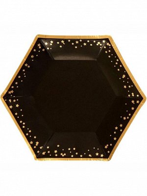Тарелка бумага Гламур Black&amp;Gold набор 8 шт 20 см