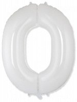 Фольга шар Цифра 0 40&quot;/100 см White
