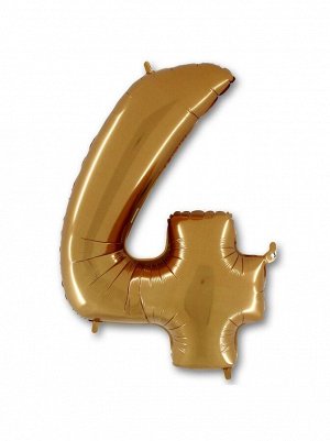 Фольга шар Цифра 4 40"/100 см Gold GRABO Италия