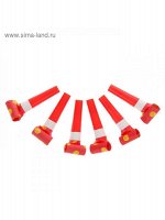 Язычок карнавальный Горох 6 шт цвет красный